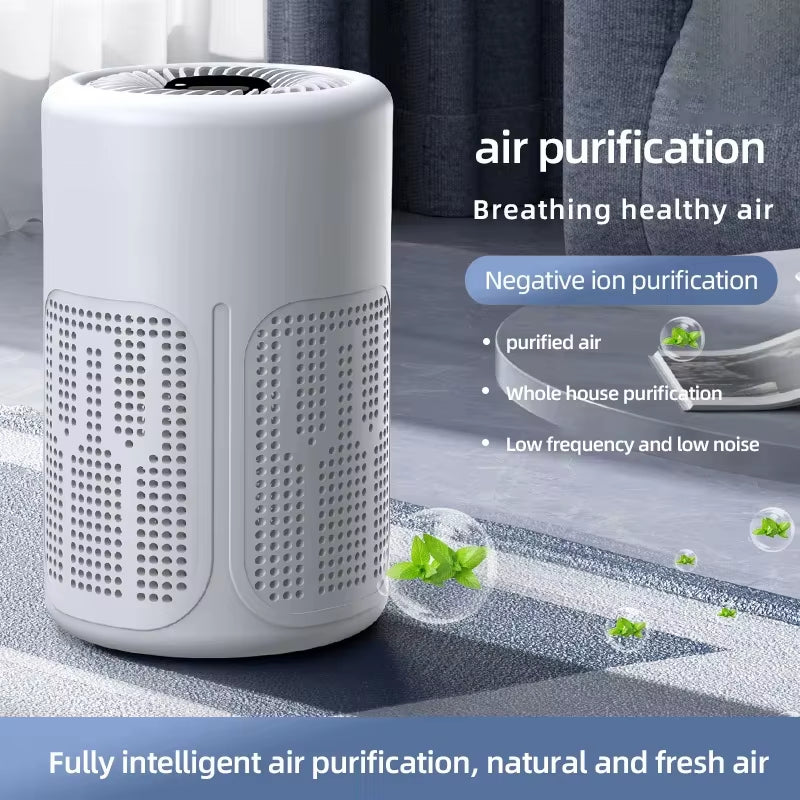Mini Desktop Air Purifier HEPA Filter with Negative Ion Technology Eliminates Formaldehyde Odors Smoke and Dust Particles